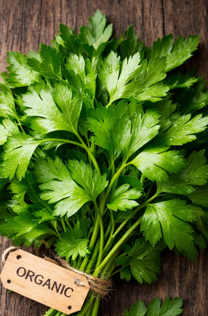 Hoja de perejil orgánico